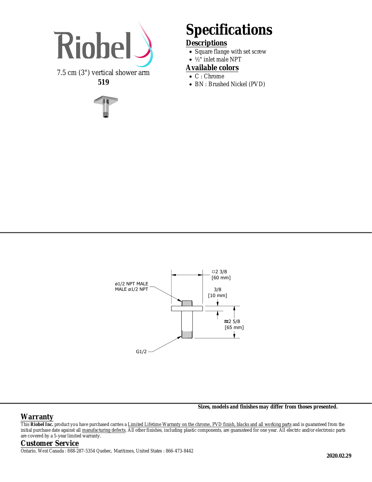 Riobel 519PN Specifications - ManualMachine.com