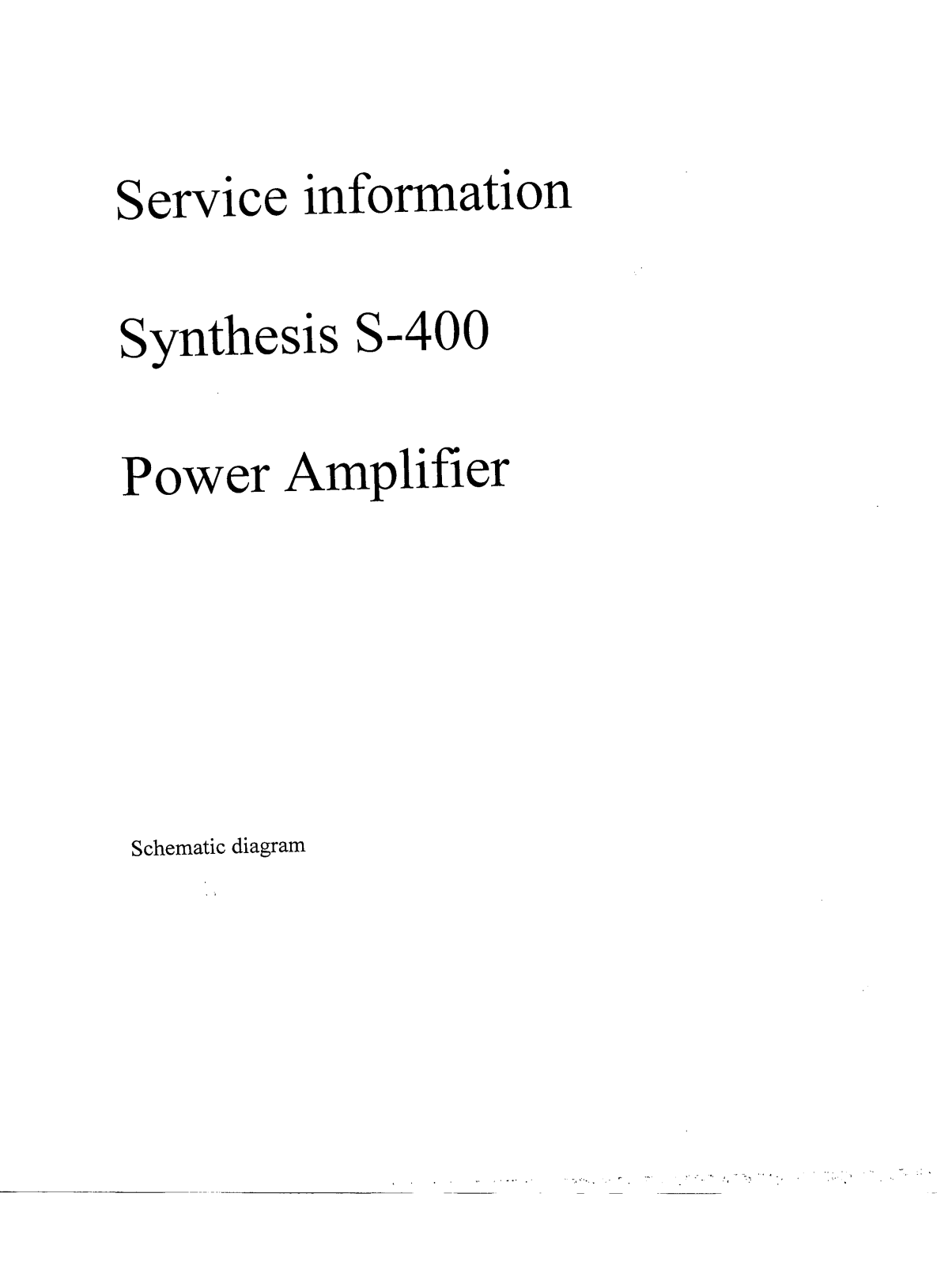 JBL S-400, S-400 Service manual