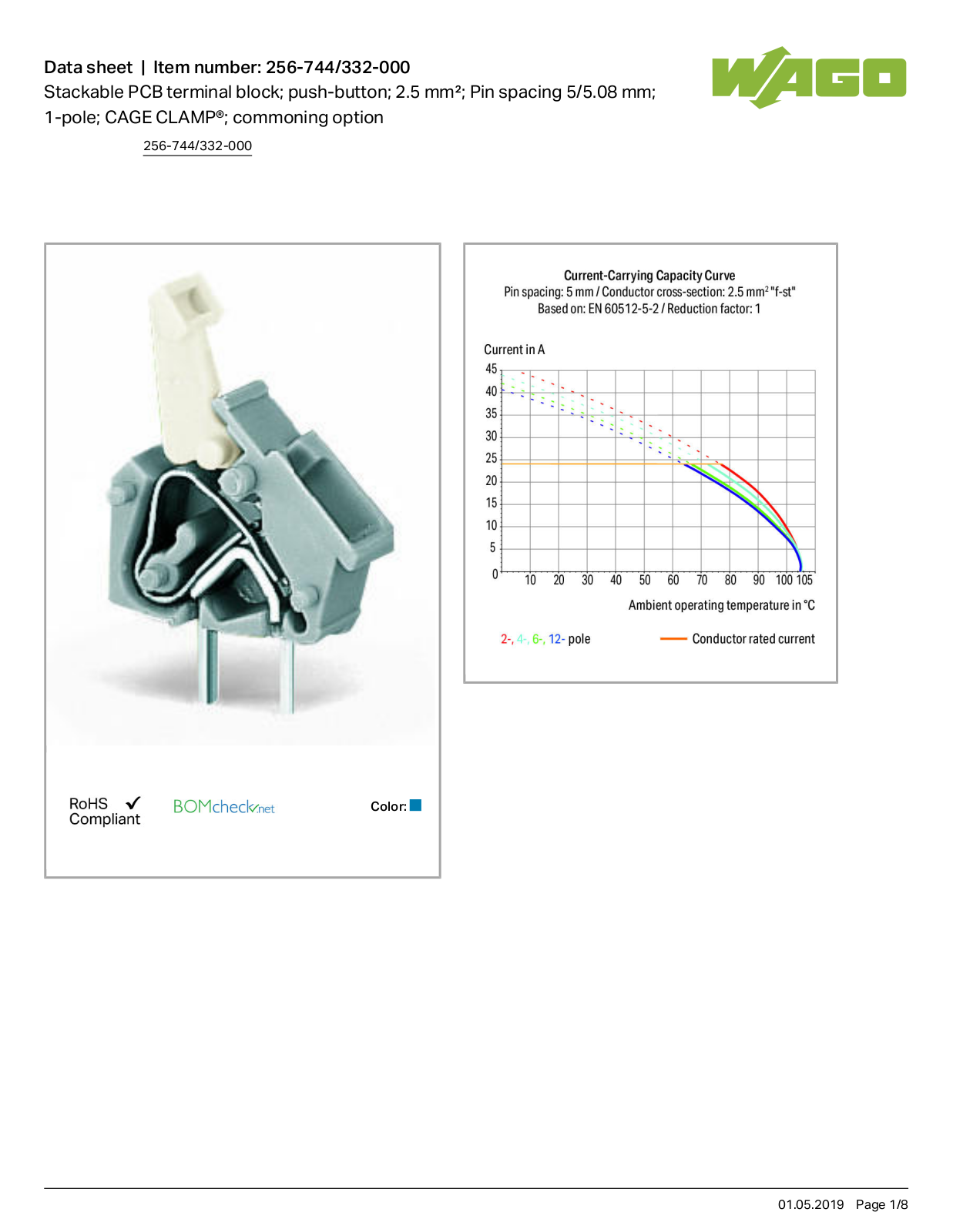 Wago 256-744/332-000 Data Sheet