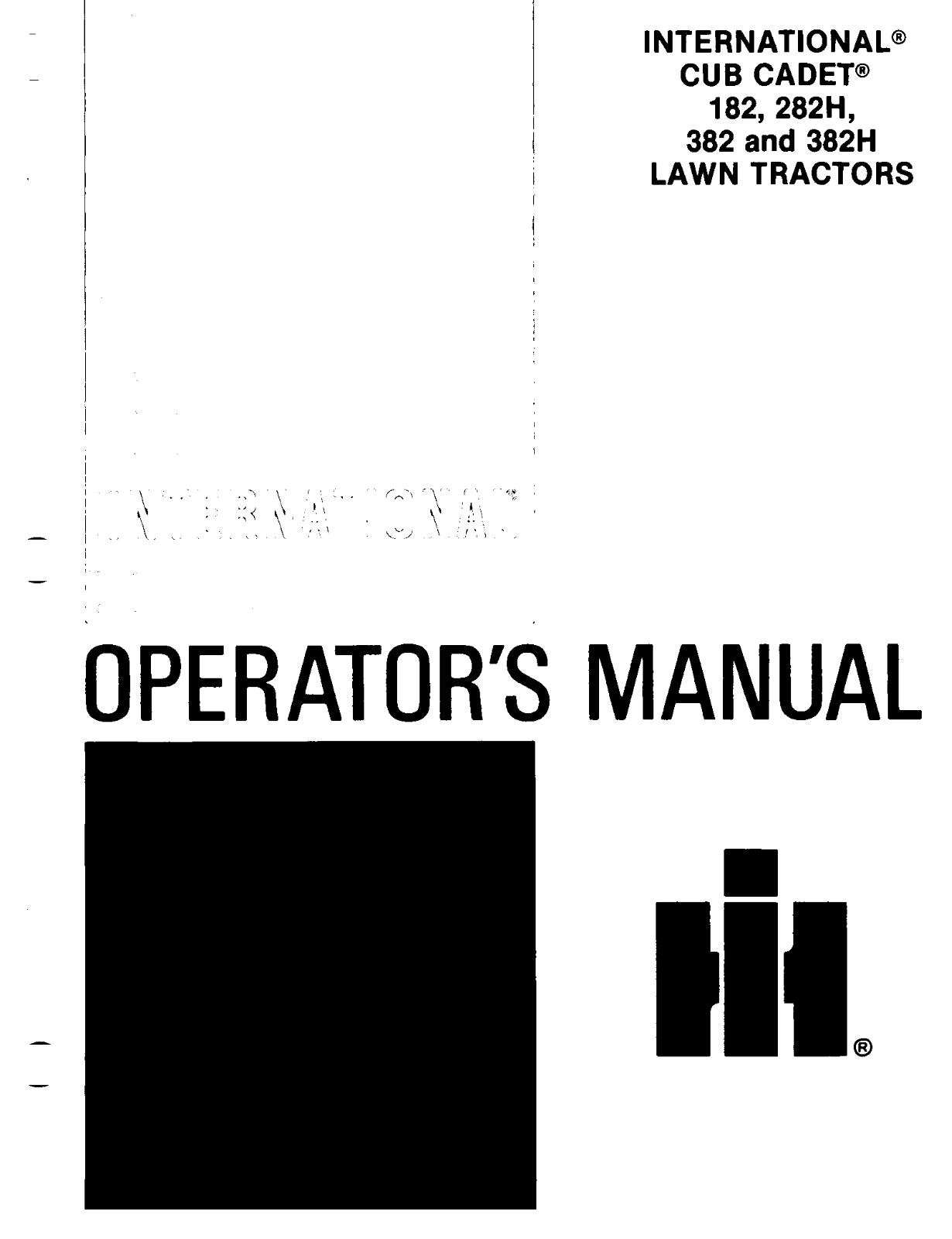 Cub Cadet 182, 382H User Manual