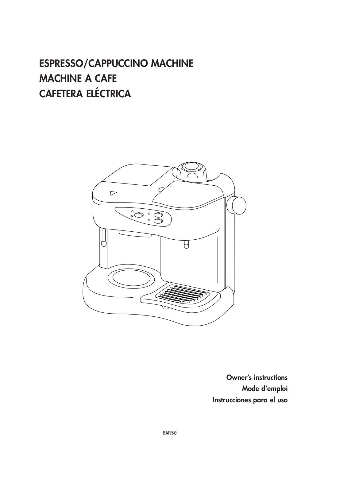 DeLonghi BAR50 User Manual