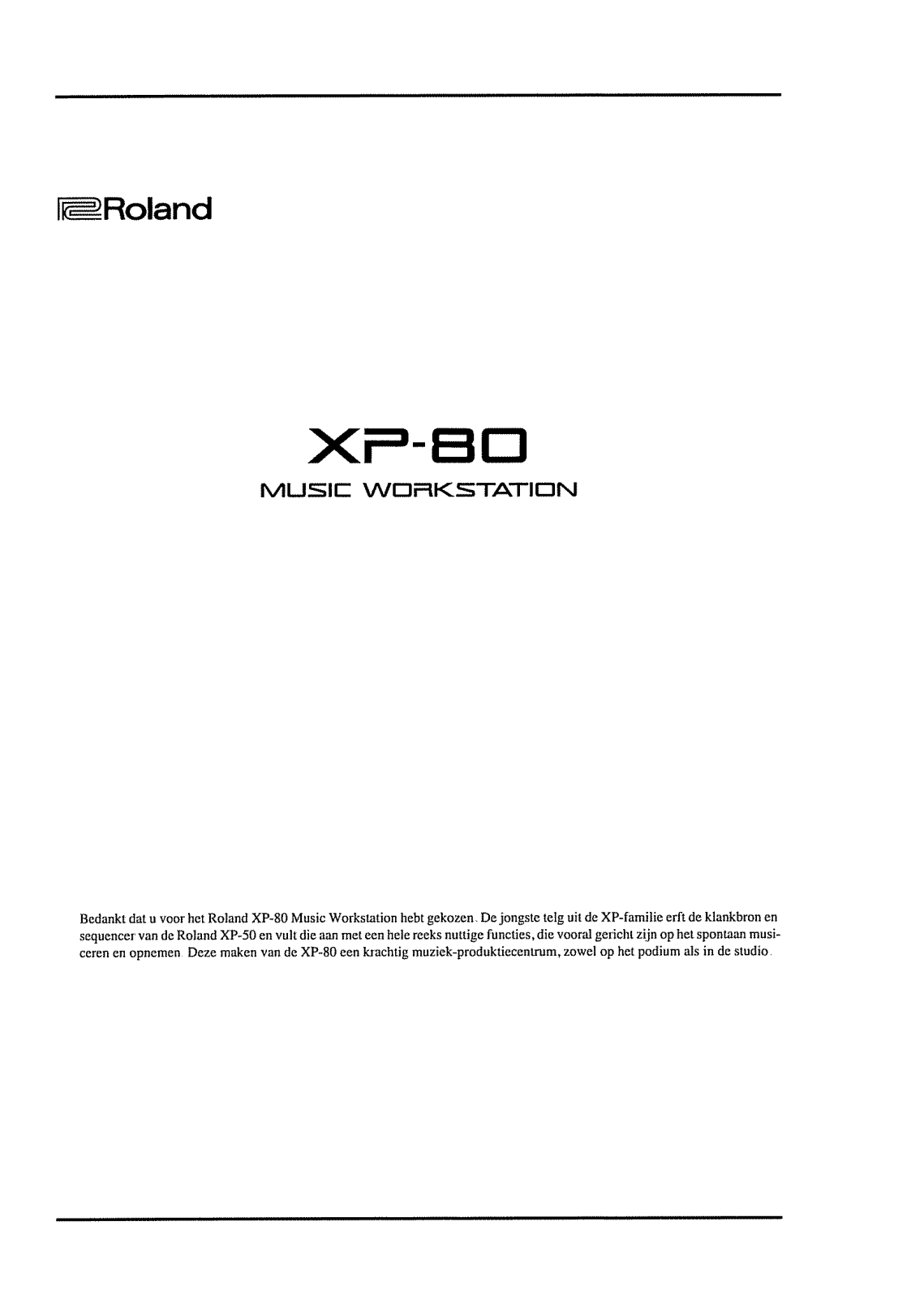 Roland XP-80 QUICK START