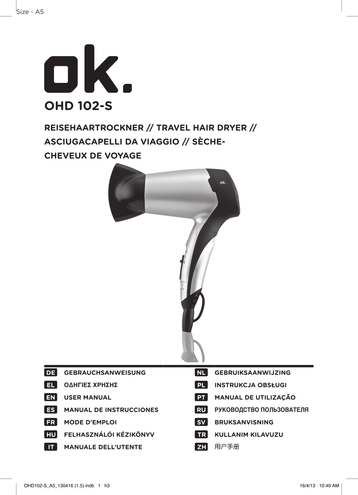 OK OHD 102-S User Manual