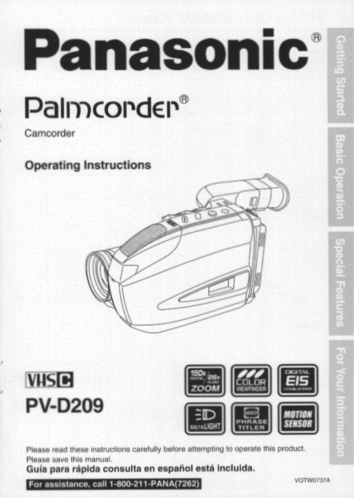 Panasonic PV-D209D User Manual