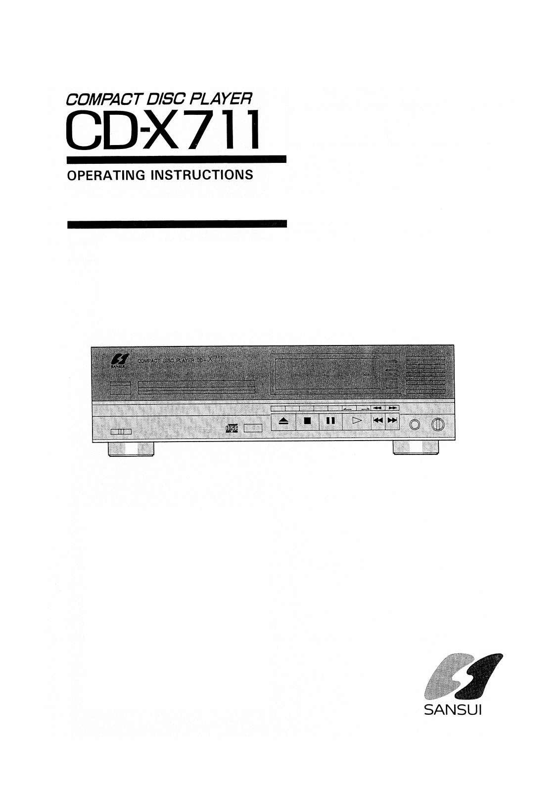 Sansui CD-X711 Owners Manual