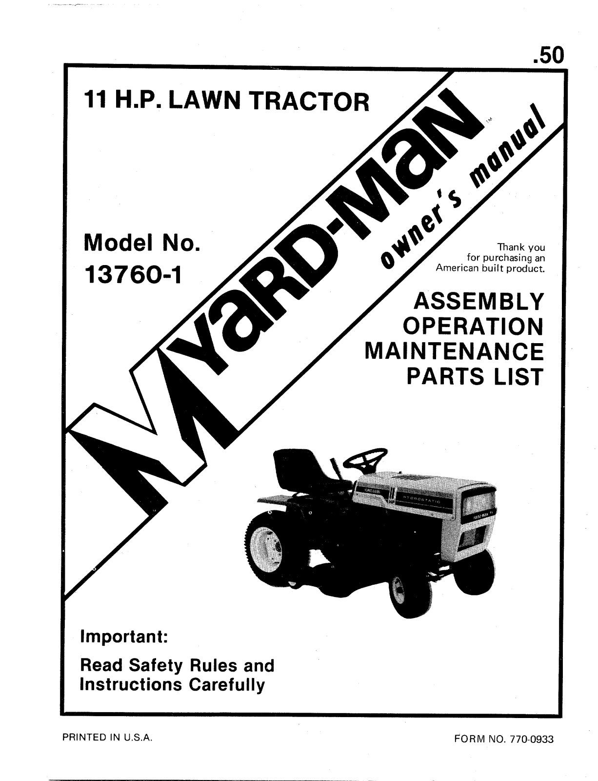 Bolens 13760-1 User Manual