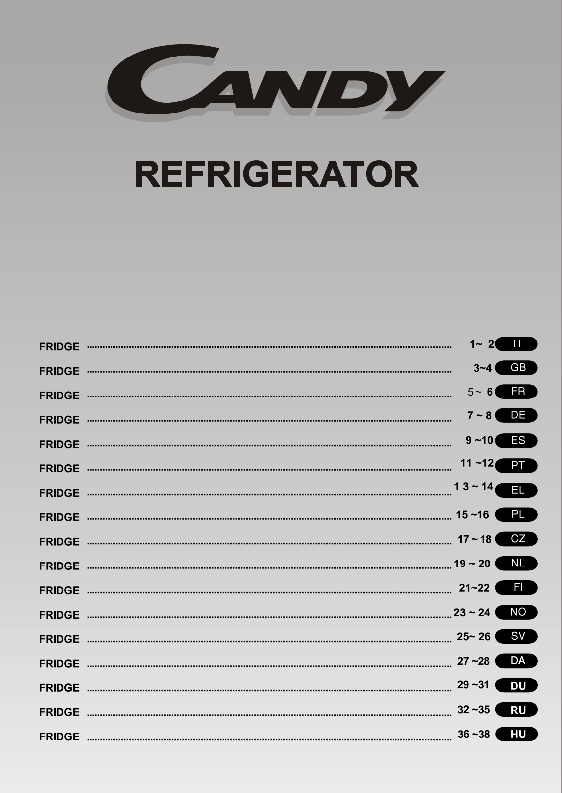 CANDY CFO 230 E User Manual