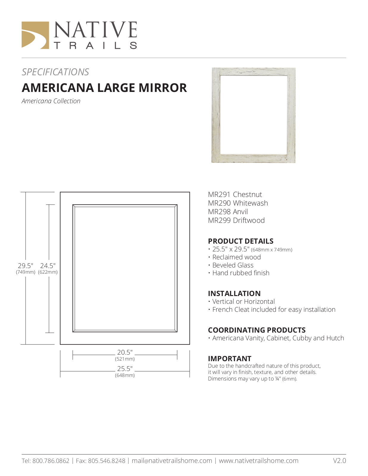 Native Trails XNT1630 Specifications - ManualMachine.com