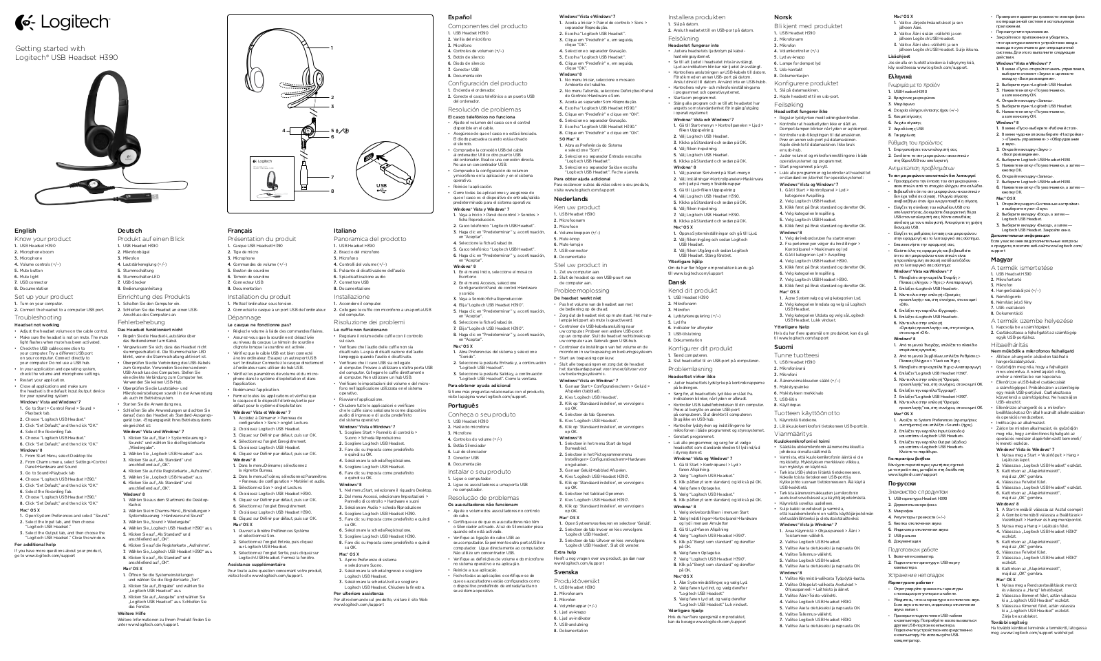 Logitech H390 User Manual