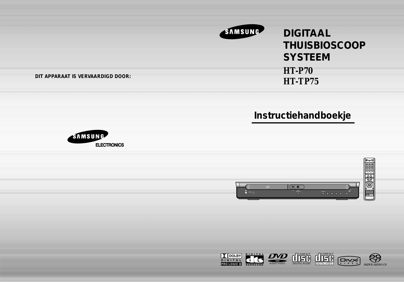 Samsung HT-TP75, HT-P70, HT-TP75R User Manual