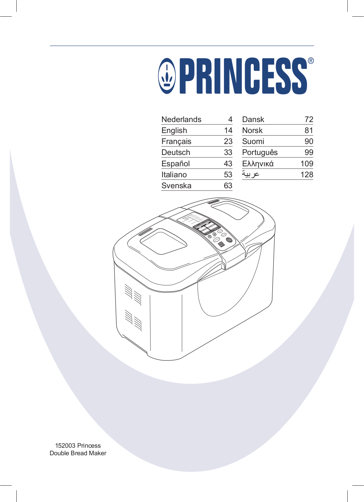 Princess 152003 Double User Manual