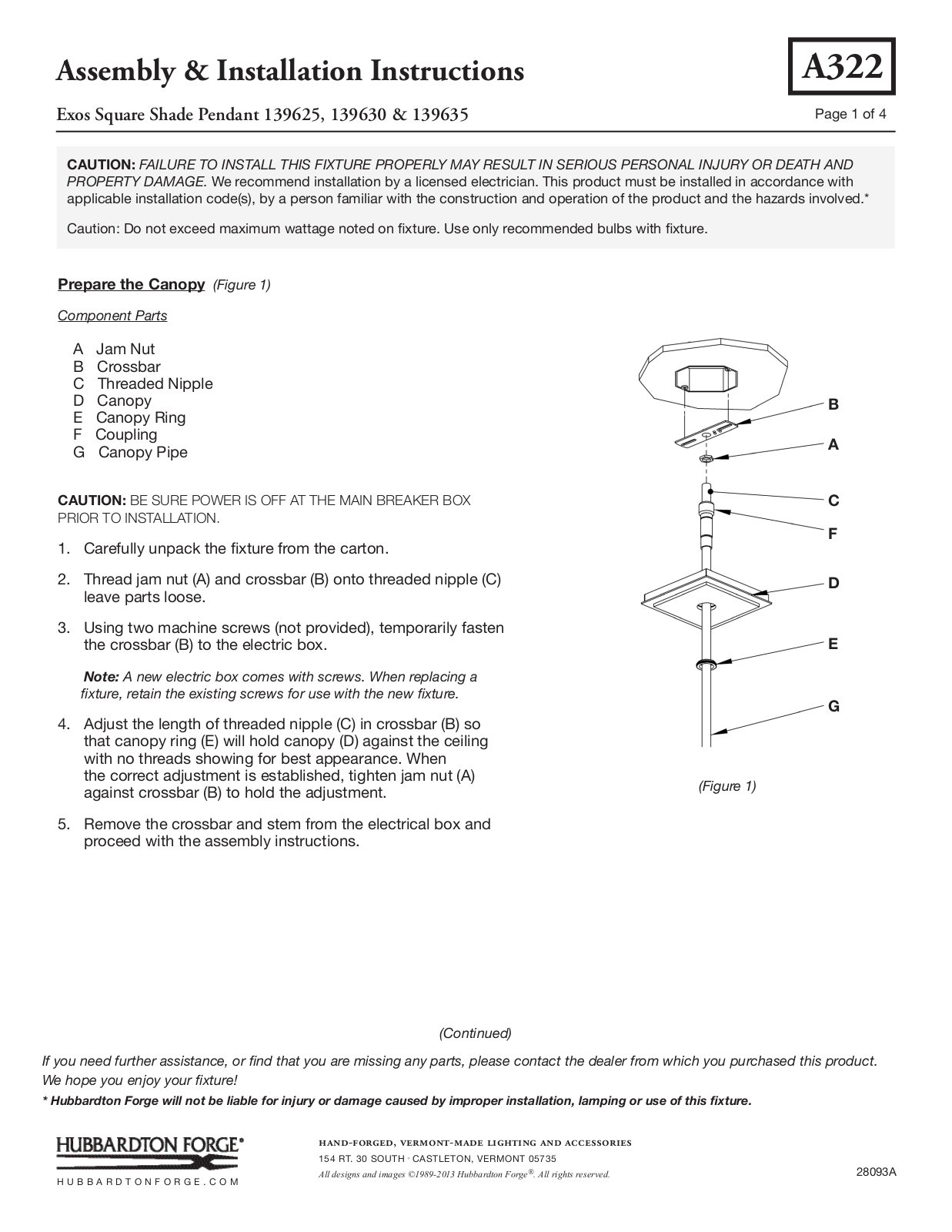 Hubbardton Forge 139635 User Manual