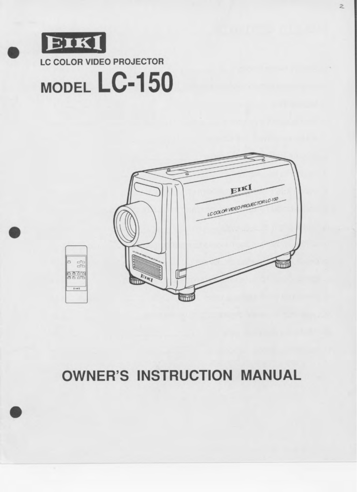 Eiki LC-150 User Manual