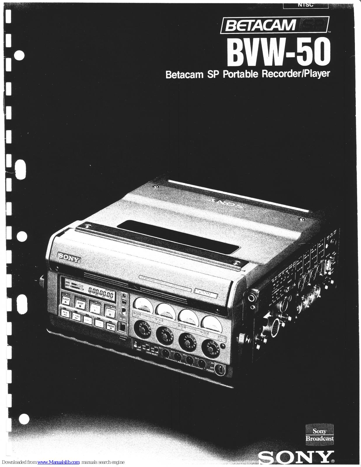 Sony Betacam SP BVW-50,Betacam SP BVW-50P User Manual