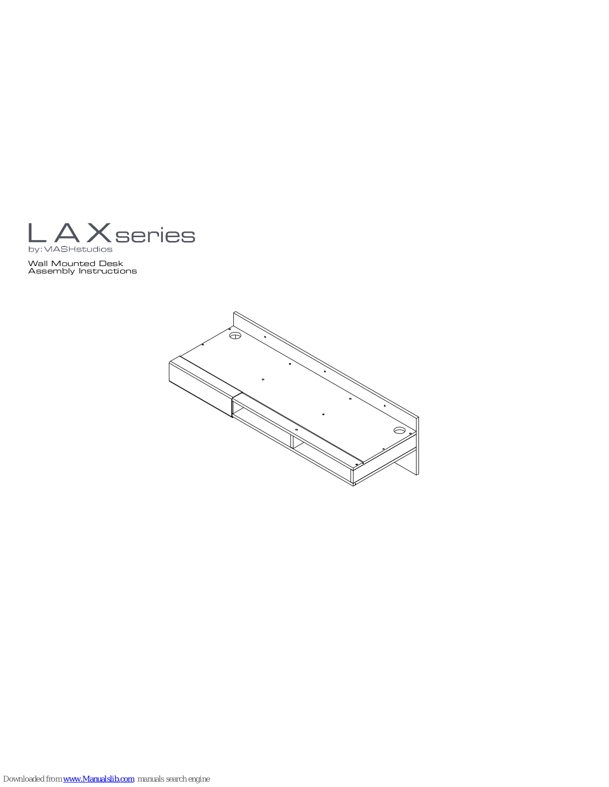 Viash studios LAX series Wall Mounted Desk, LAX.58.20.15.W.WC Assembly Instructions Manual