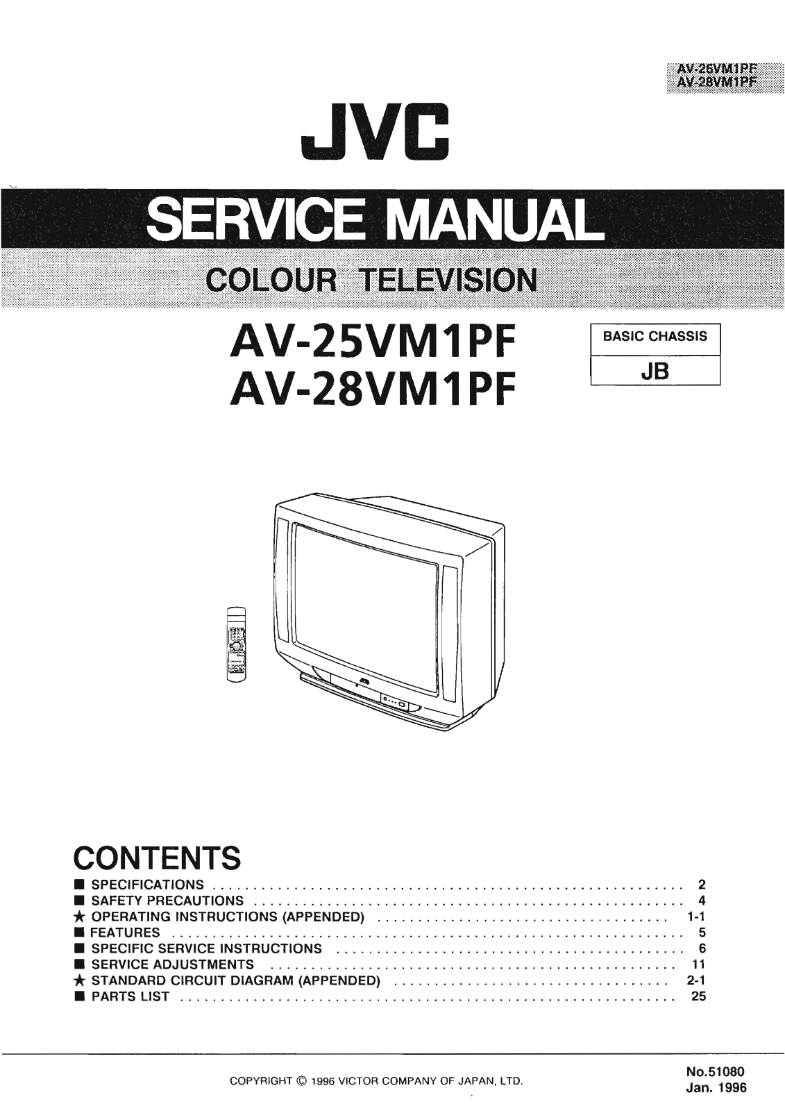 JVC AV-25VM1PF Schematic