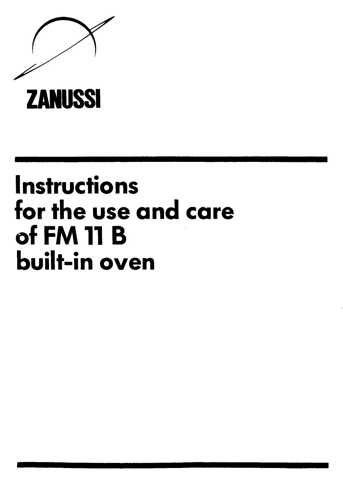 Zanussi FM11 User Manual