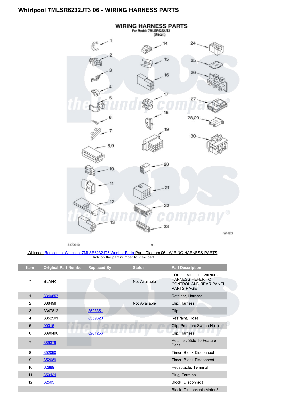 Whirlpool 7MLSR6232JT3 Parts Diagram