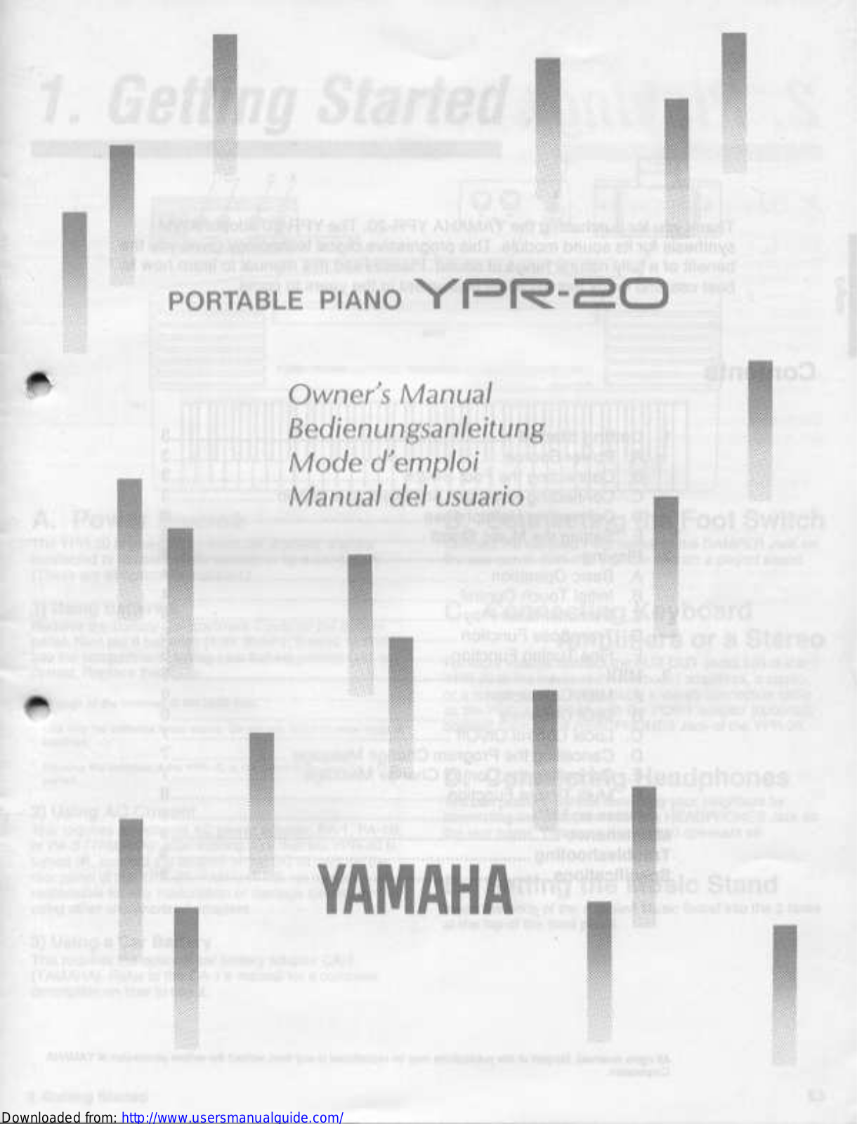 Yamaha Audio YPR-20 User Manual
