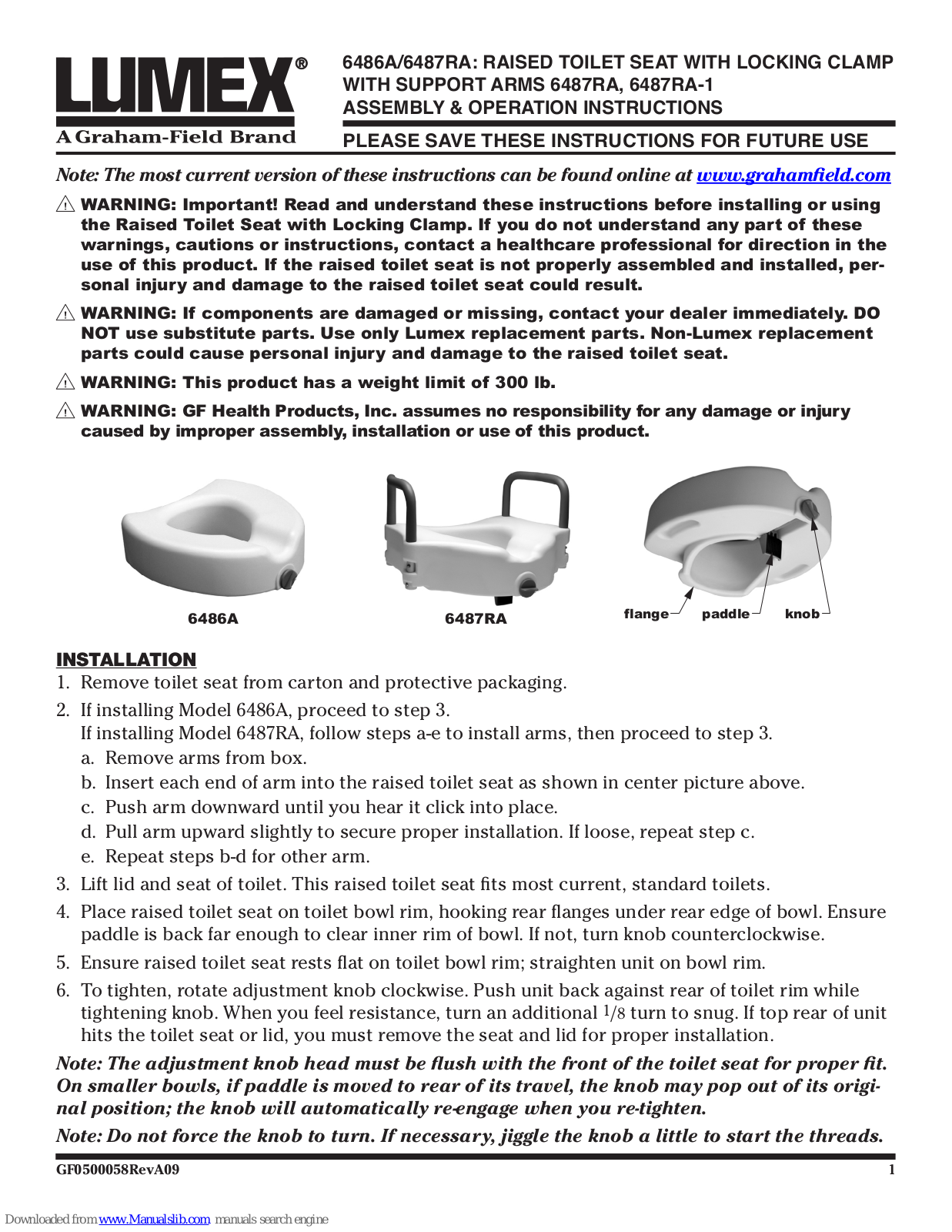 Lumex 6486A, 6487RA Operating Manual - ManualMachine.com