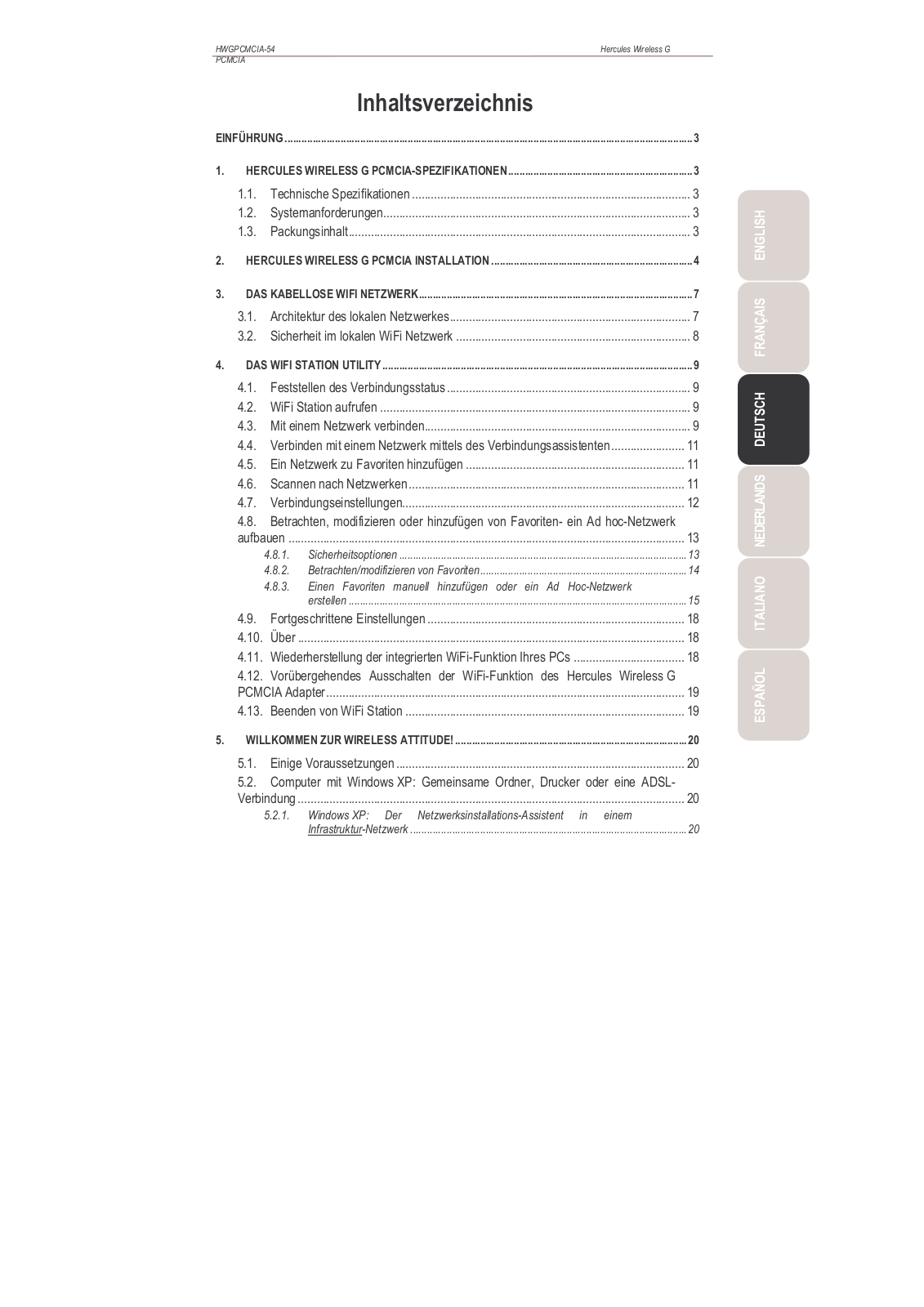 Hercules HWGPCMCIA-54-V2, HWGPCMCIA-54 User Manual