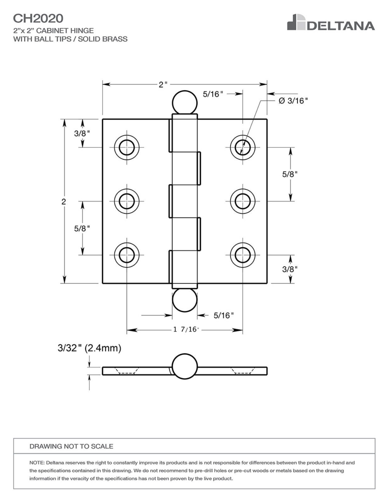 Deltana DLTA3209 Dimensions
