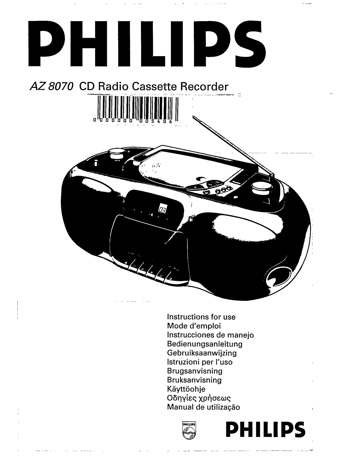 Philips AZ8070/17, AZ8070/05S, AZ8070/00S, AZ8070/01, AZ8070/00 User Manual