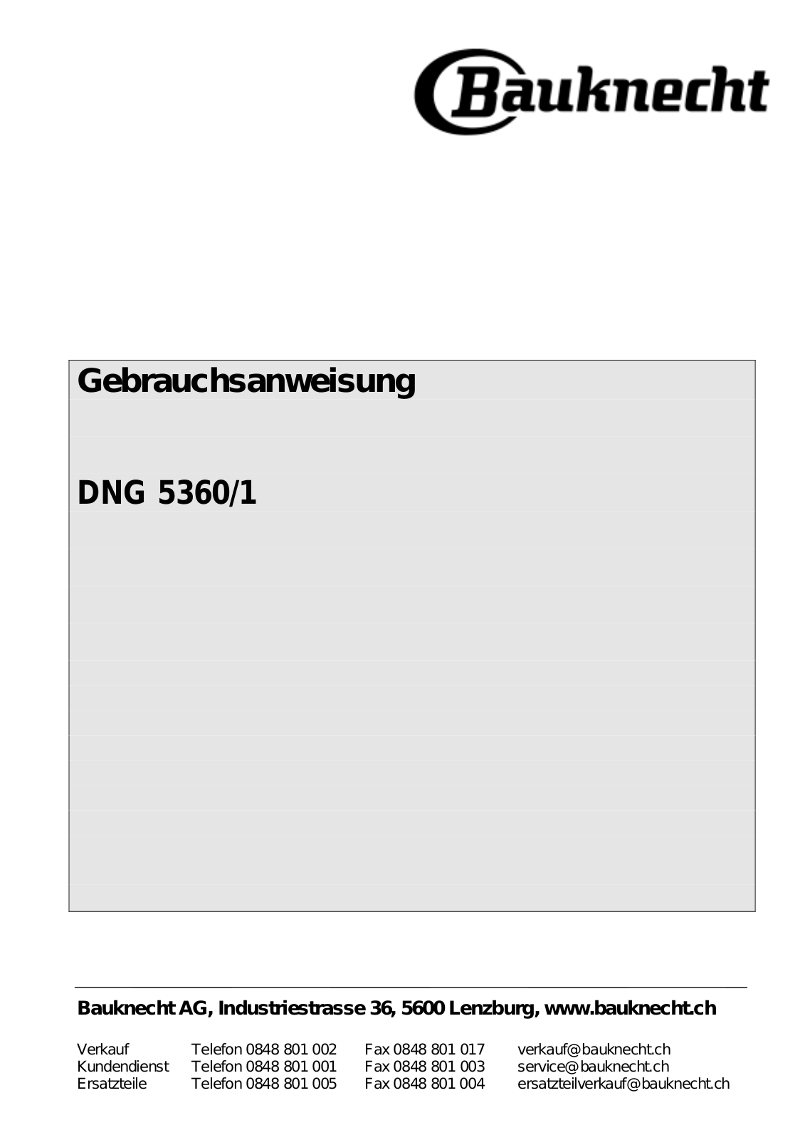 BAUKNECHT DNG 5360 IN-1 User Manual