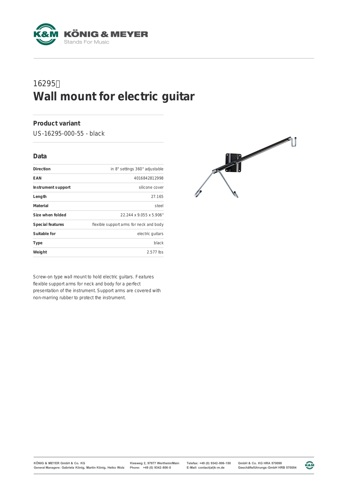 K&M 16295 Data Sheet