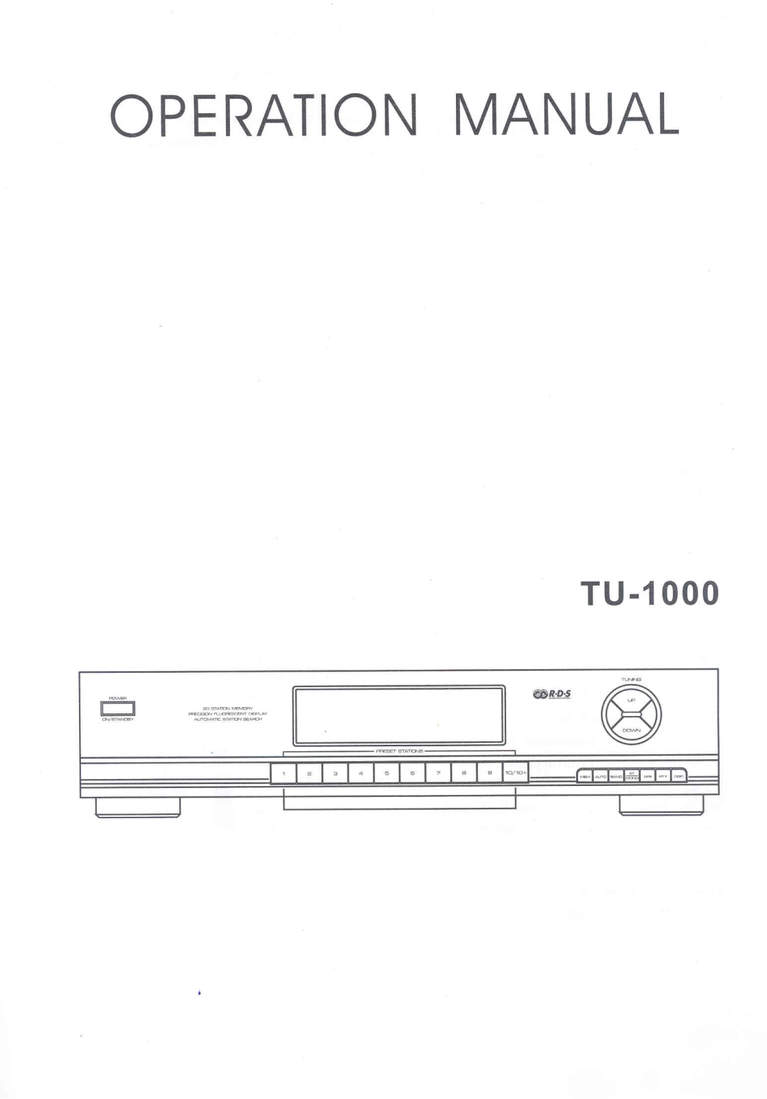 X4 Tech TU-1000 Operation Manual