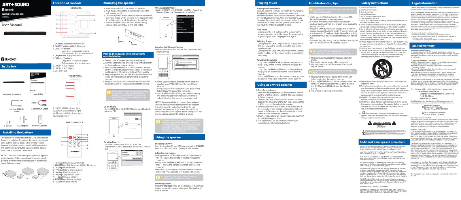 Art Sound AR2002 User Manual