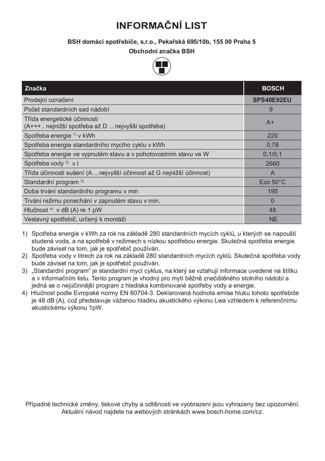 Bosch SPS40E92EU User Manual