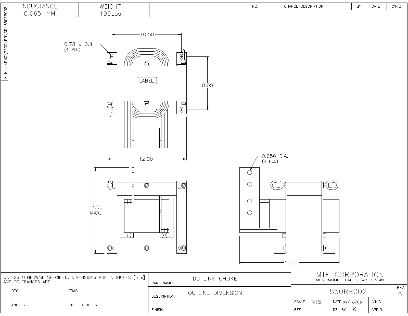 MTE 850RB002 CAD Drawings