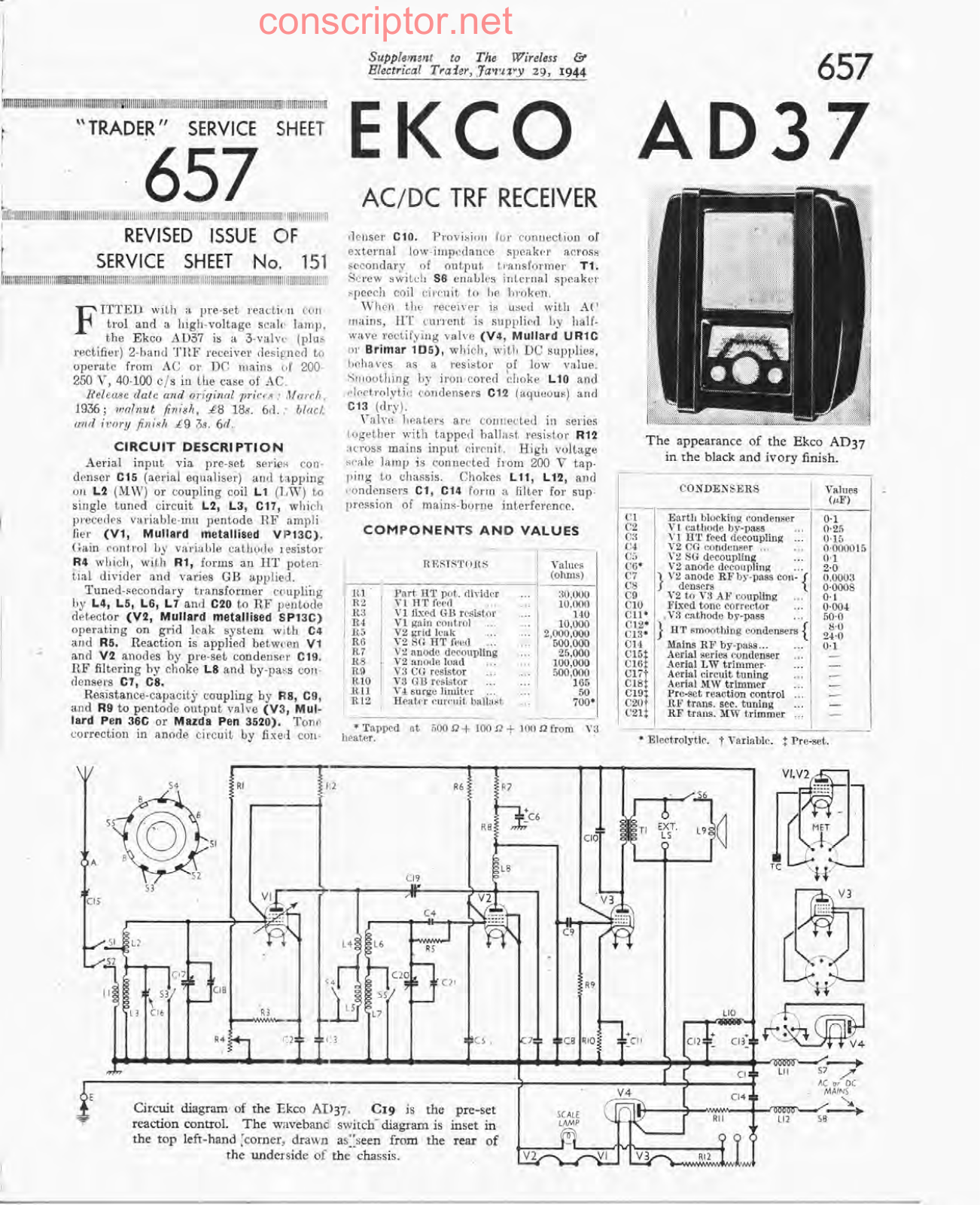 EKCO AD37 Service manual