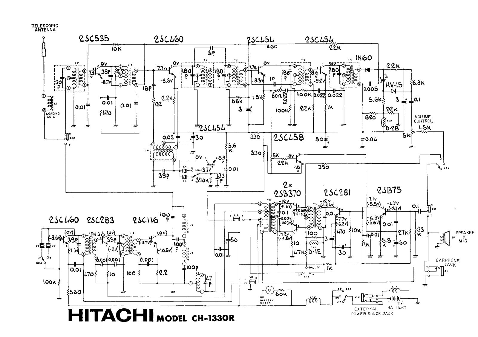 Hitachi CH-1330-R Schematic