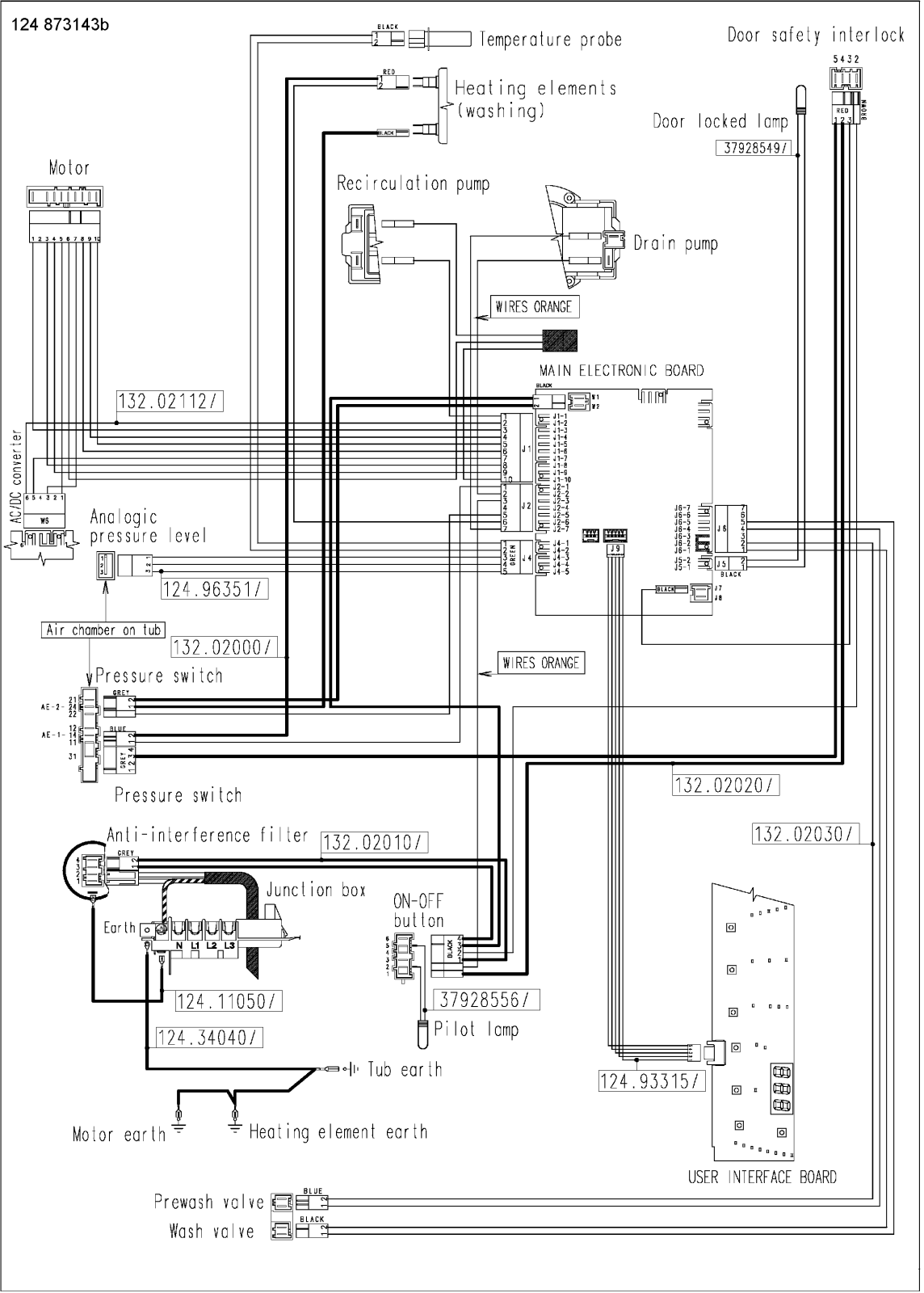 Zanussi WASHING Schematics