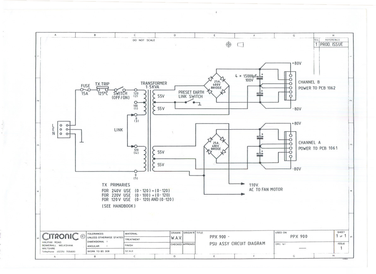 Citronic PPX-900 Schematic