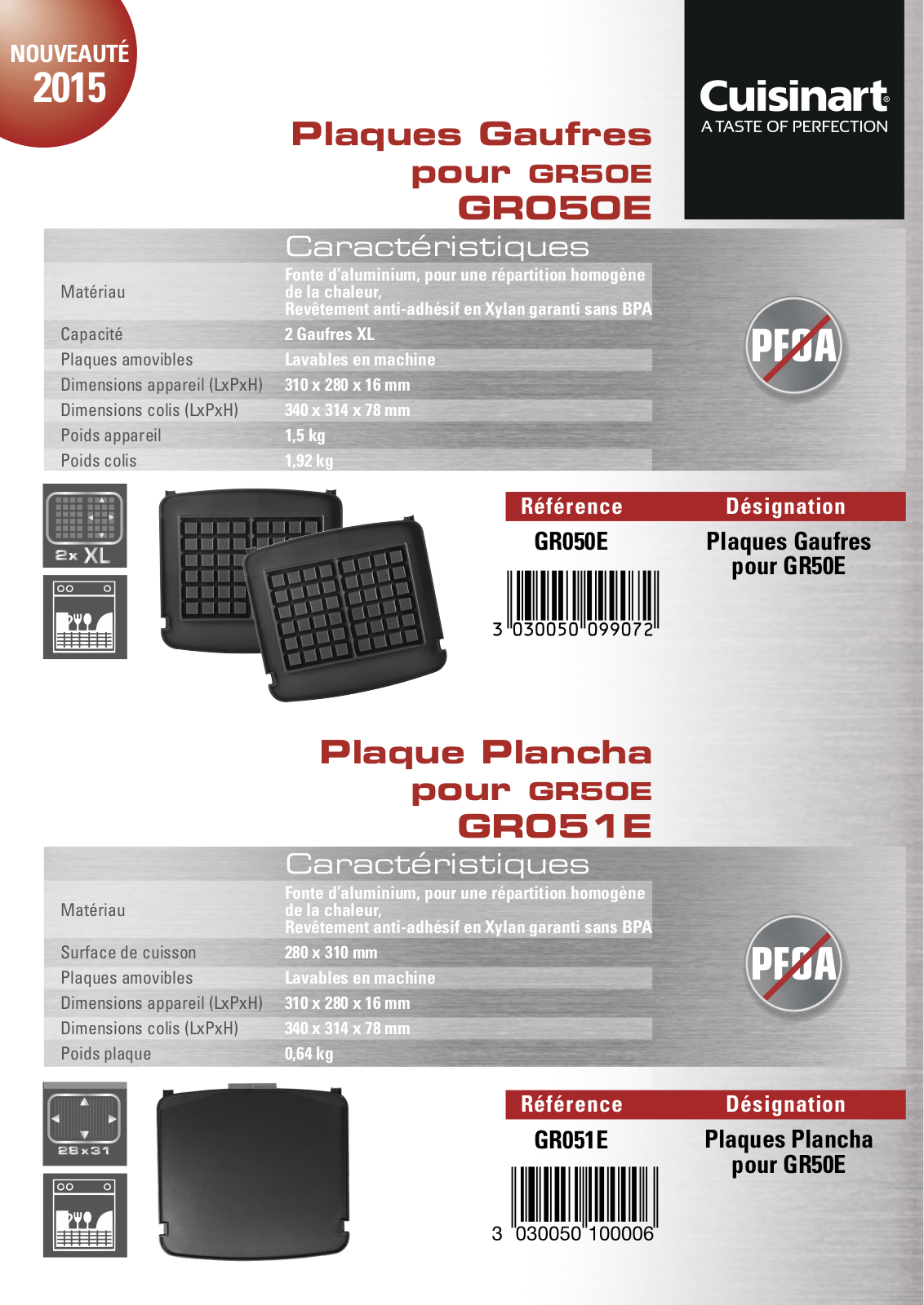 Cuisinart GR050E product sheet - ManualMachine.com