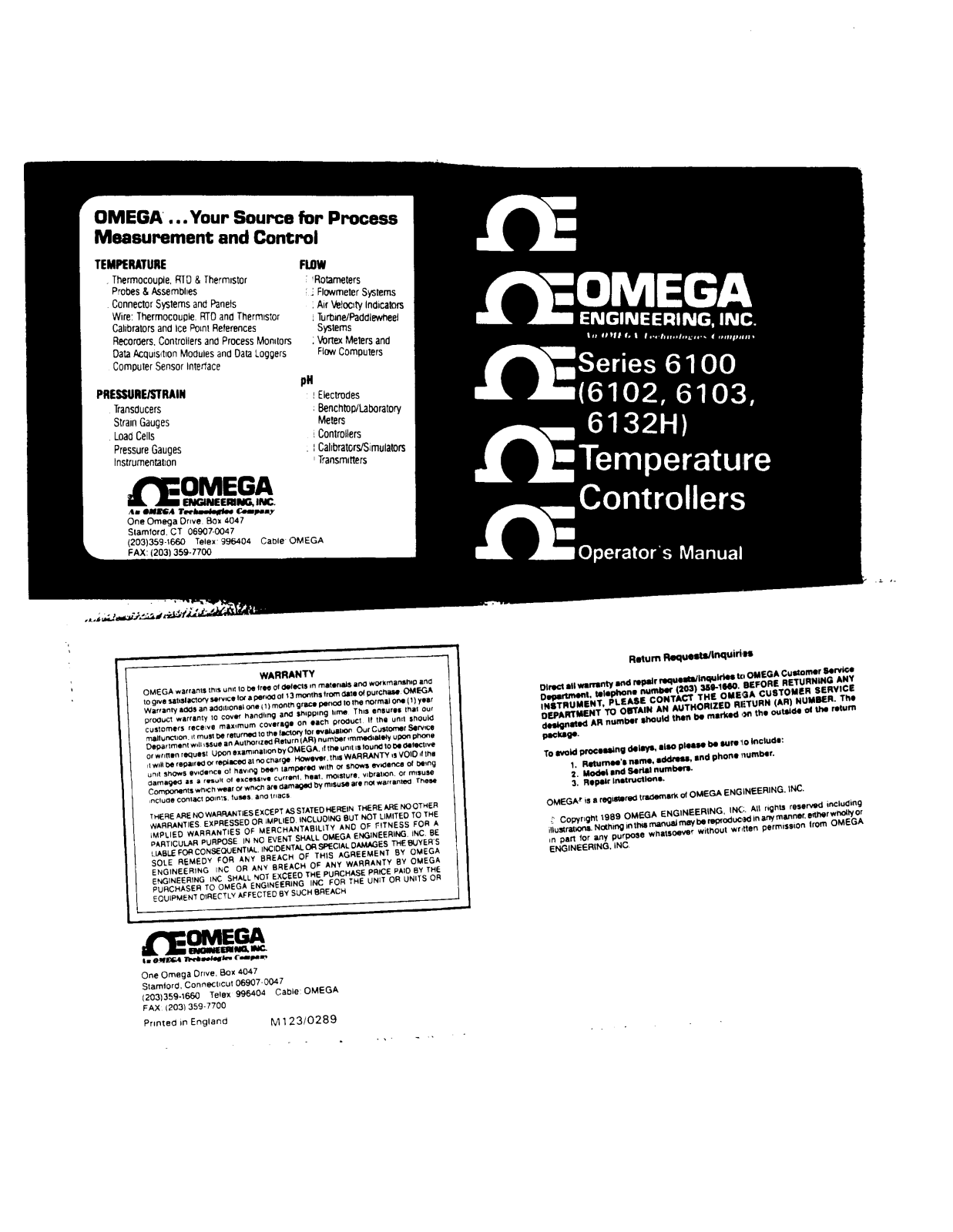 Omega Products 6102 Installation  Manual