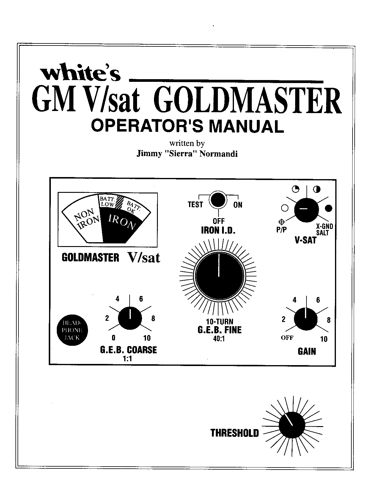 Whites Electronics GM VSAT 1998 User Manual