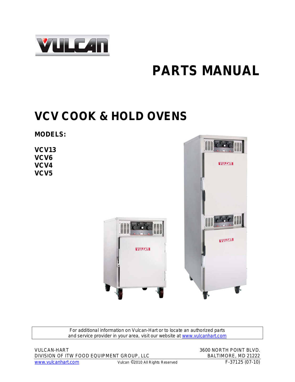 Vulcan-Hart VCV4 User Manual