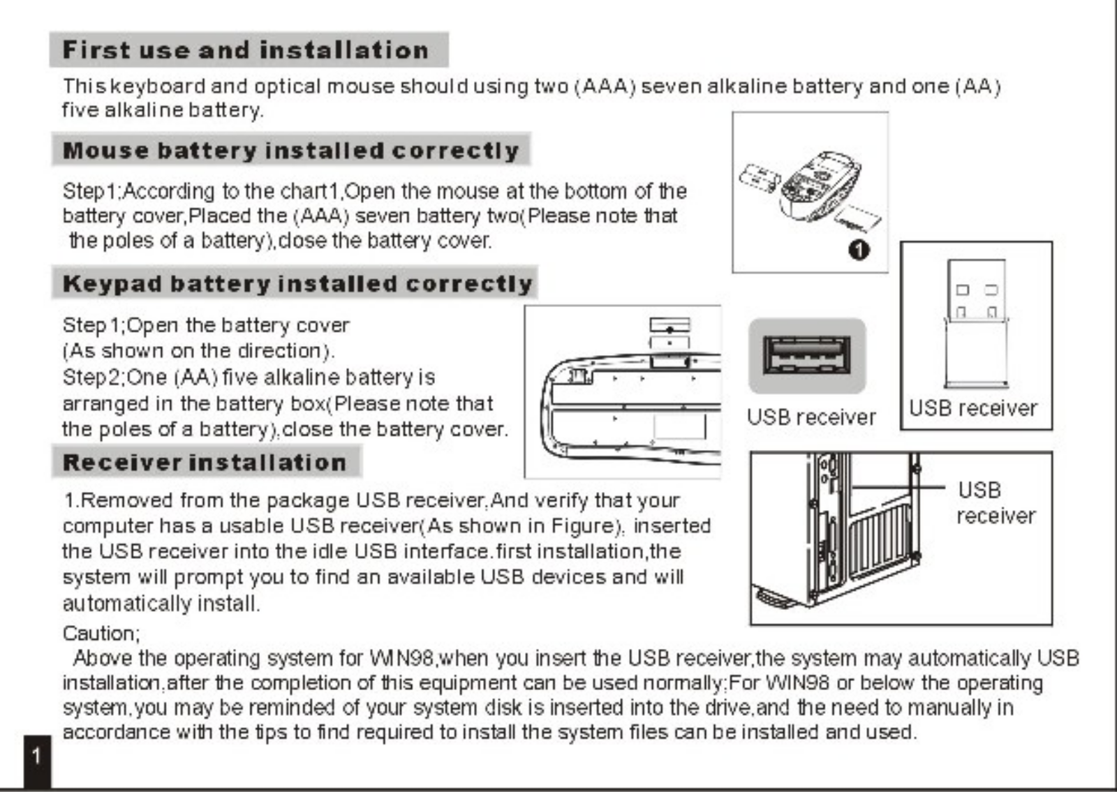 KYE SYSTEMS GK 120009R Users manual