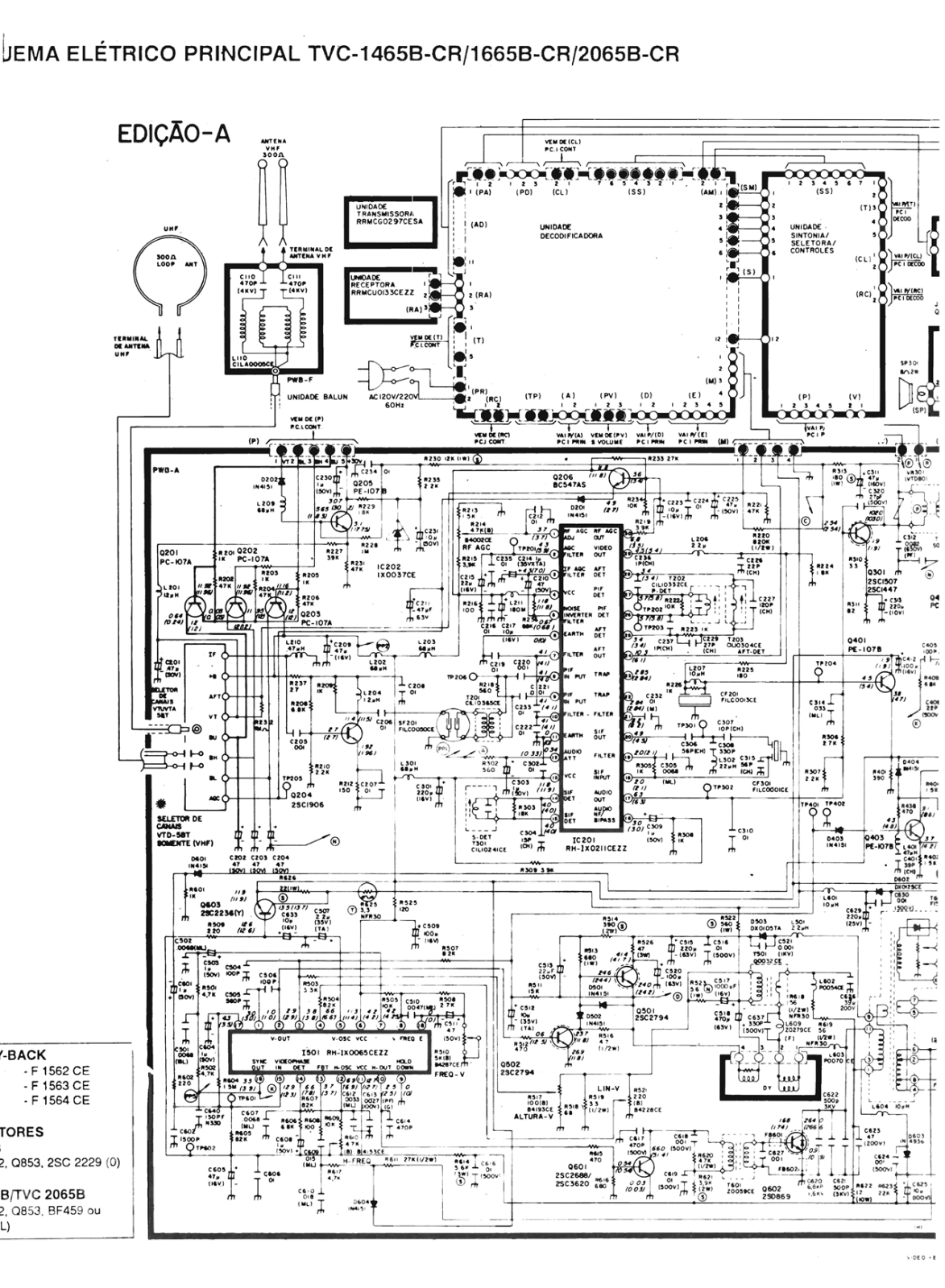 Sharp TVC-1465B-CR, TVC-1665B-CR, TVC-2065B-CR Schematic