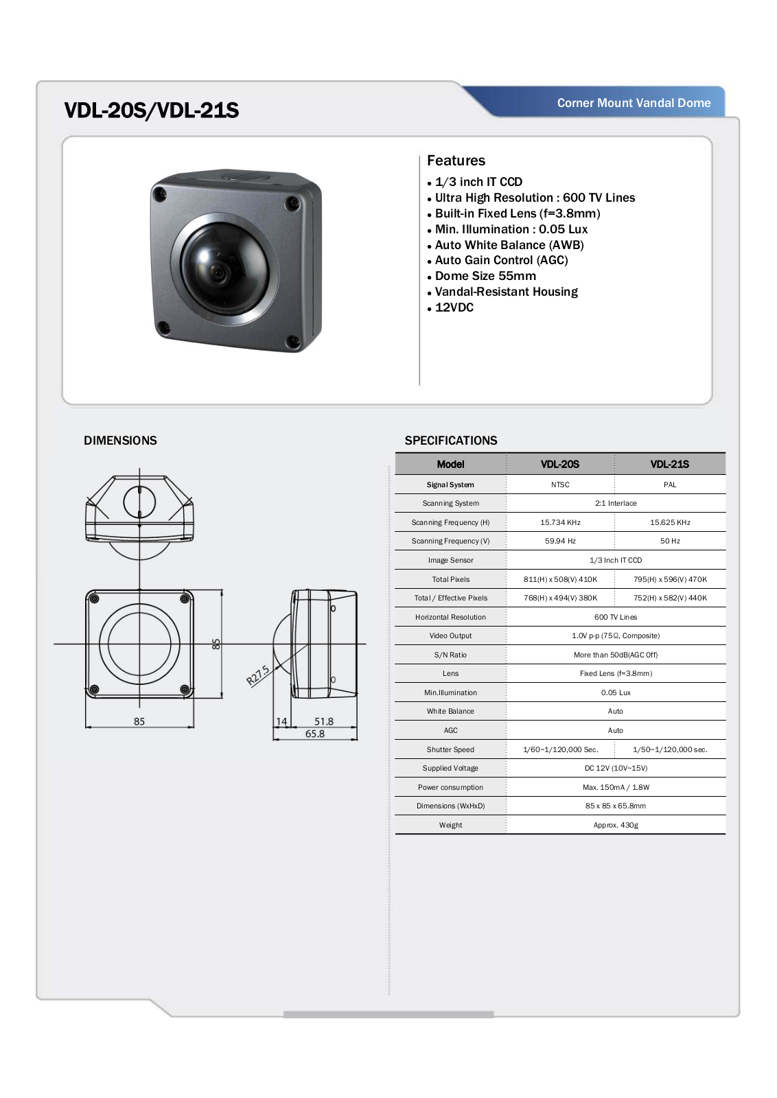 CNB VDL-20S Specsheet