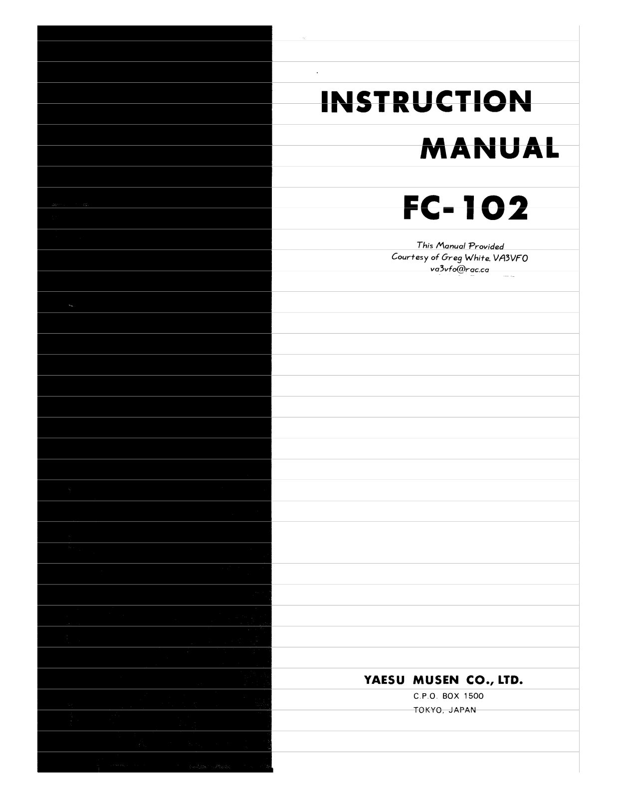 YAESU FC-102 User Manual