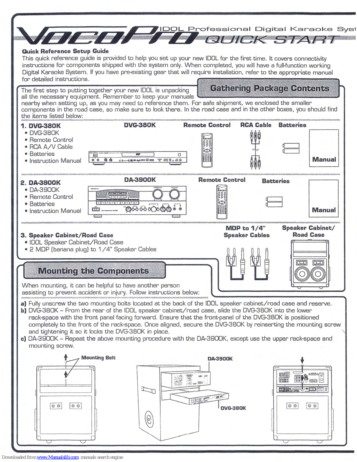 VocoPro IDOL Quick Reference & Setup Manual - ManualMachine.com