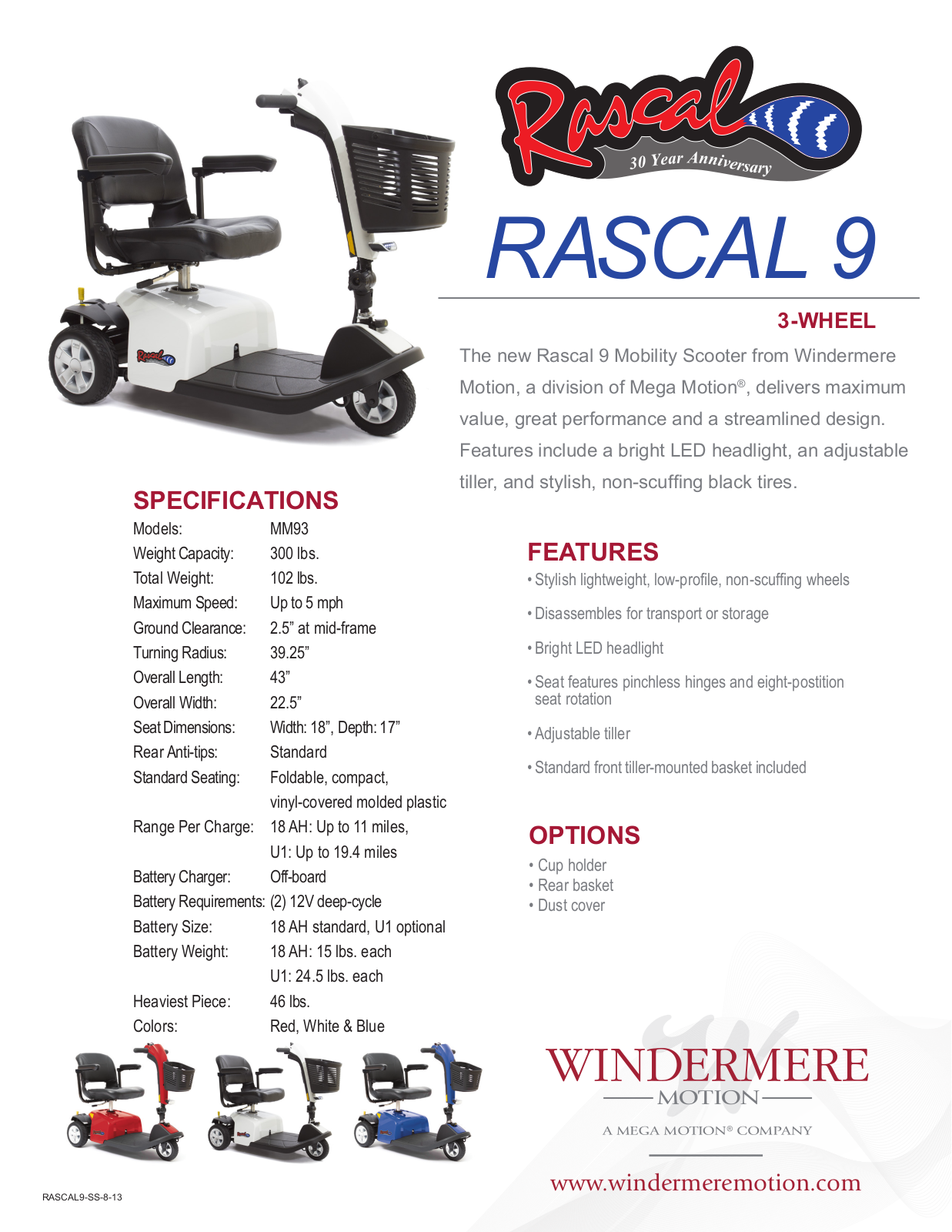 RASCAL 9 MM93 Specification Sheet