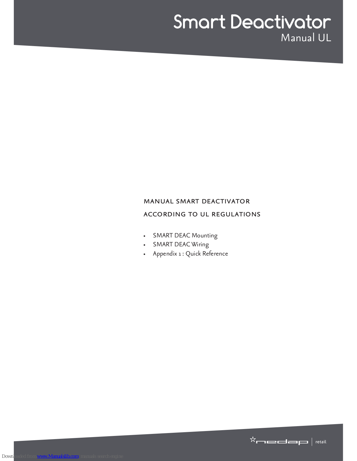 Nedap Smart Deactivator User Manual - ManualMachine.com