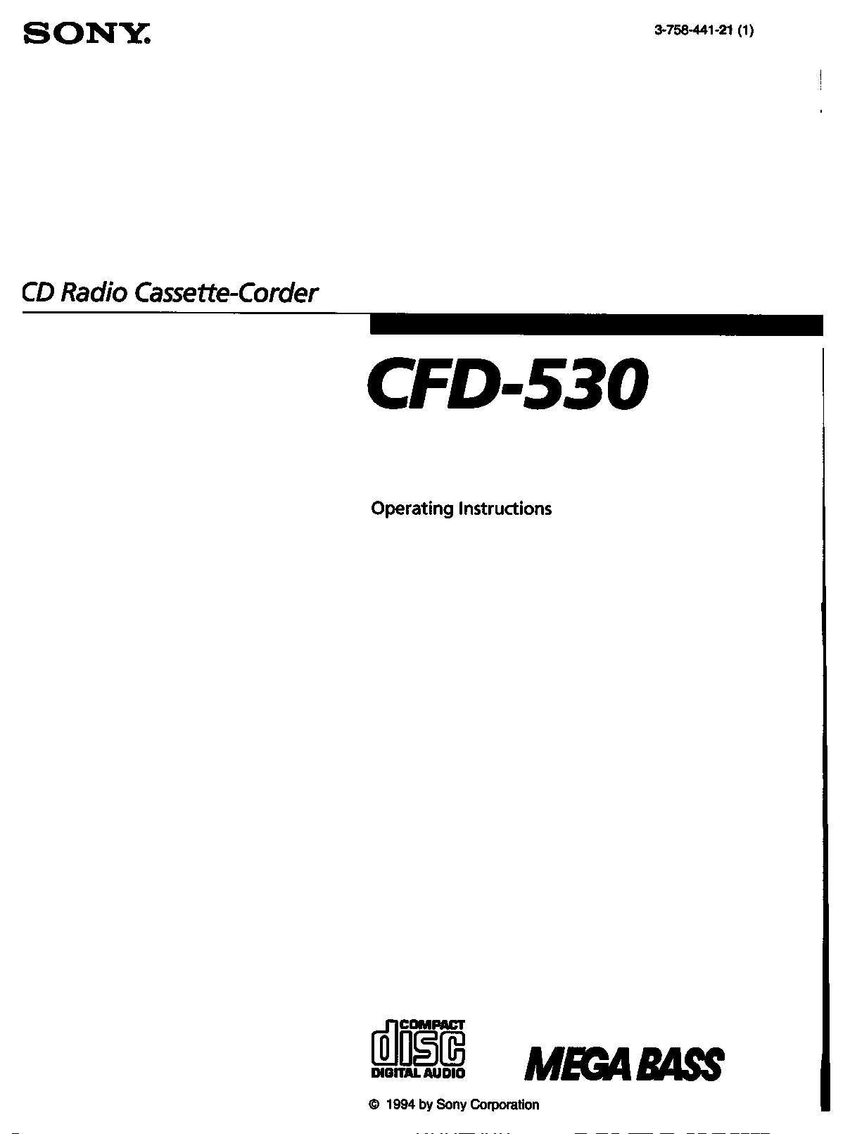 Sony CFD-530 User Manual
