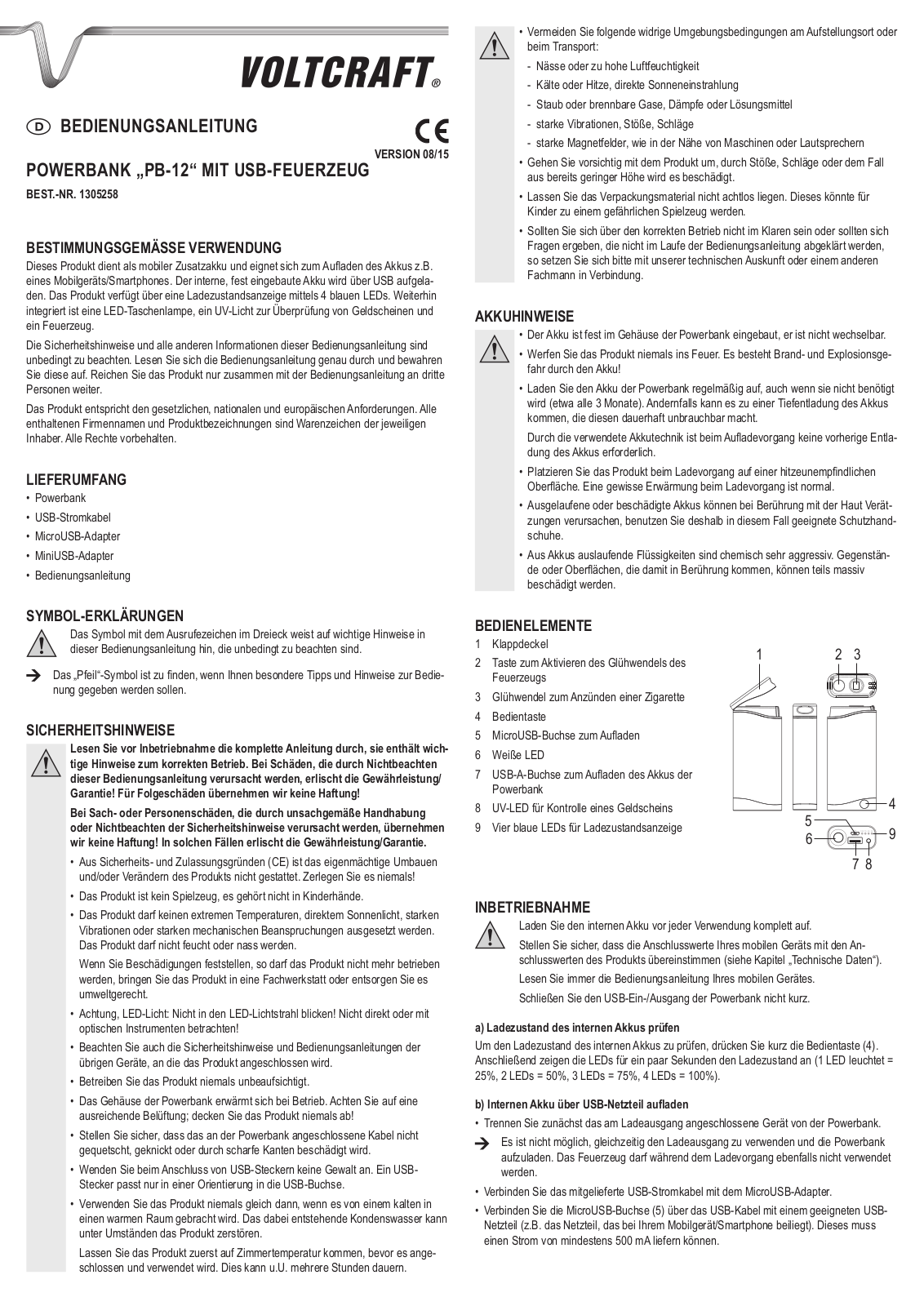 VOLTCRAFT PB-12 User guide